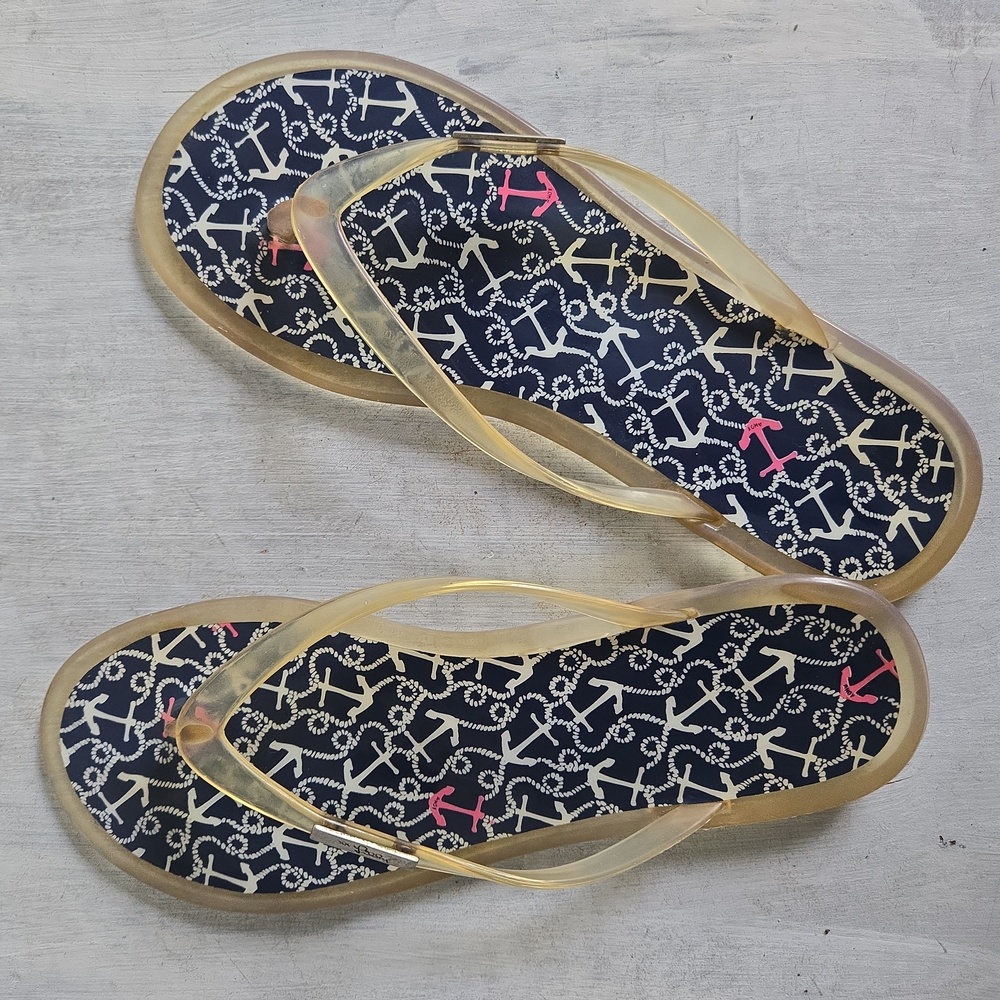 Lilly Pulitzer Shelly Jelly Flip Flop Jelly Sandal In Ahoy There Print Size 8